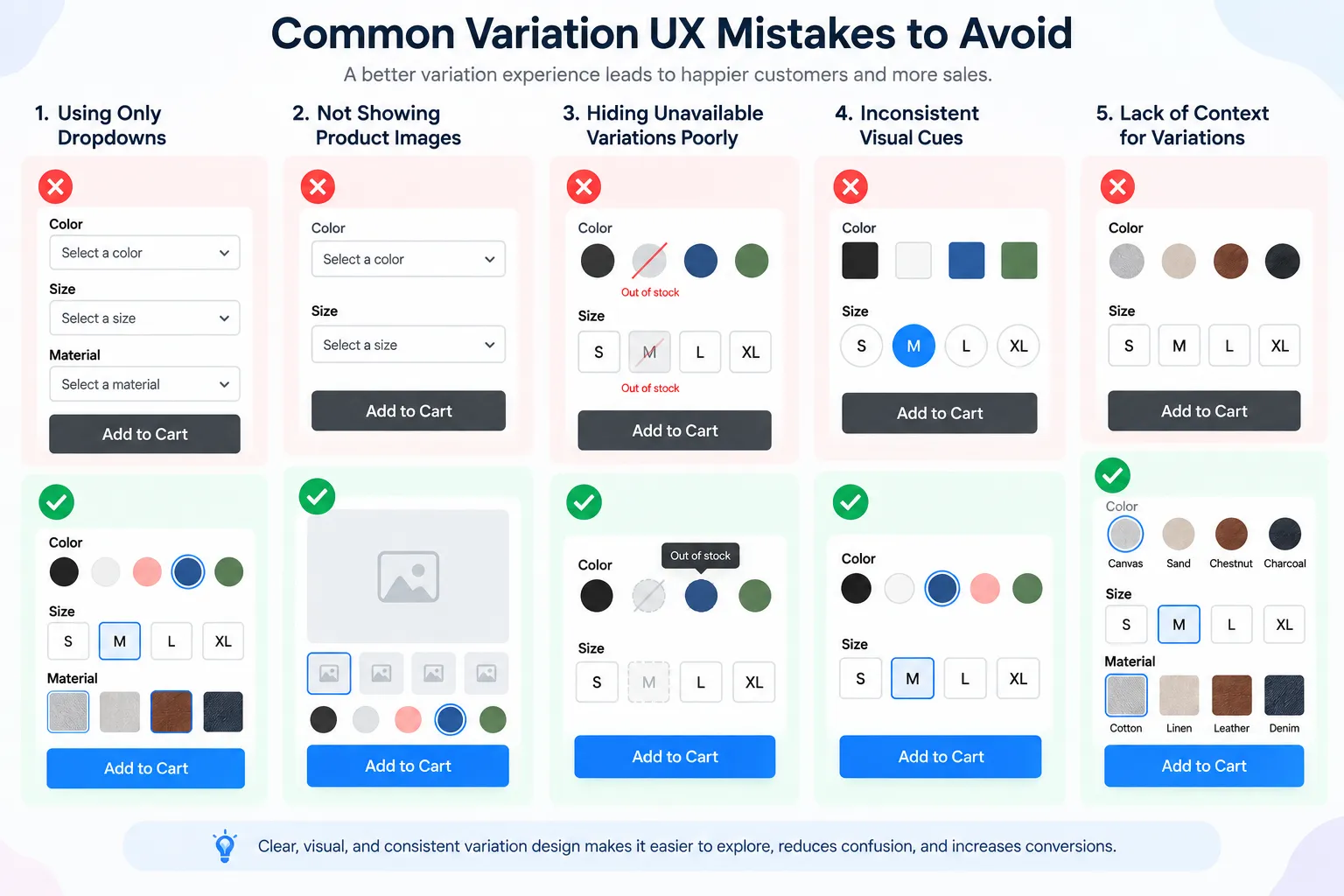 10 Powerful Ways to Improve WooCommerce Product Variation UX for Better Product Discovery 8 Common Variation UX Mistakes to Avoid