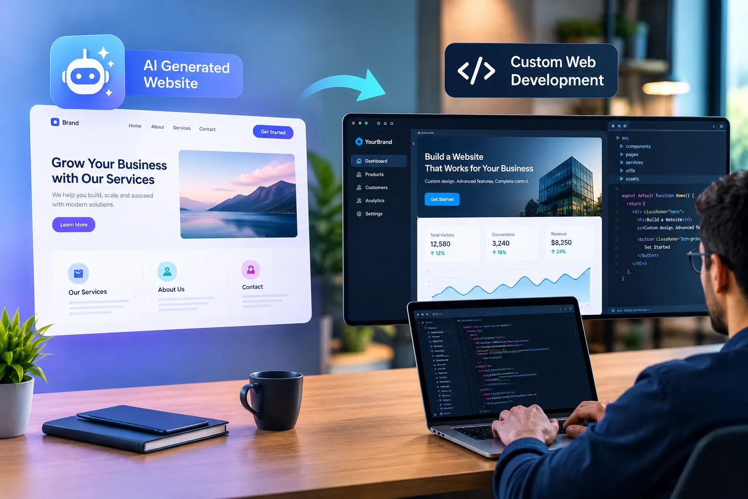 7 Powerful Pros and Cons of AI Generated Websites 2 Why Custom Web Development Can Be a Better Option
